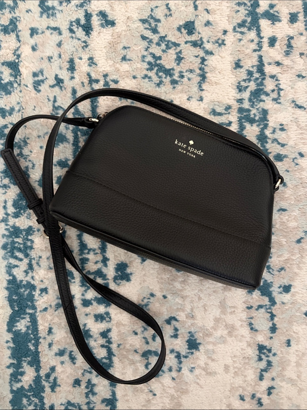 kate spade Black Pebbled Leather Dome Crossbody